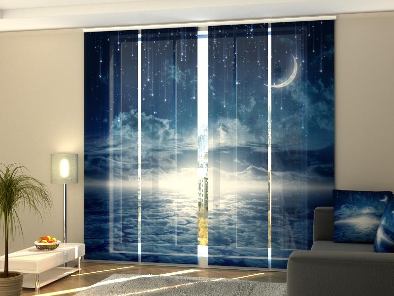 Set di 4 Tende a Pannello Notte Stellata