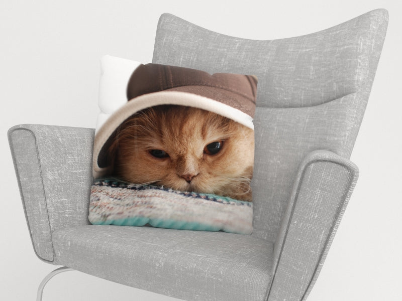 Federe per Cuscini Gatto nel Cappello