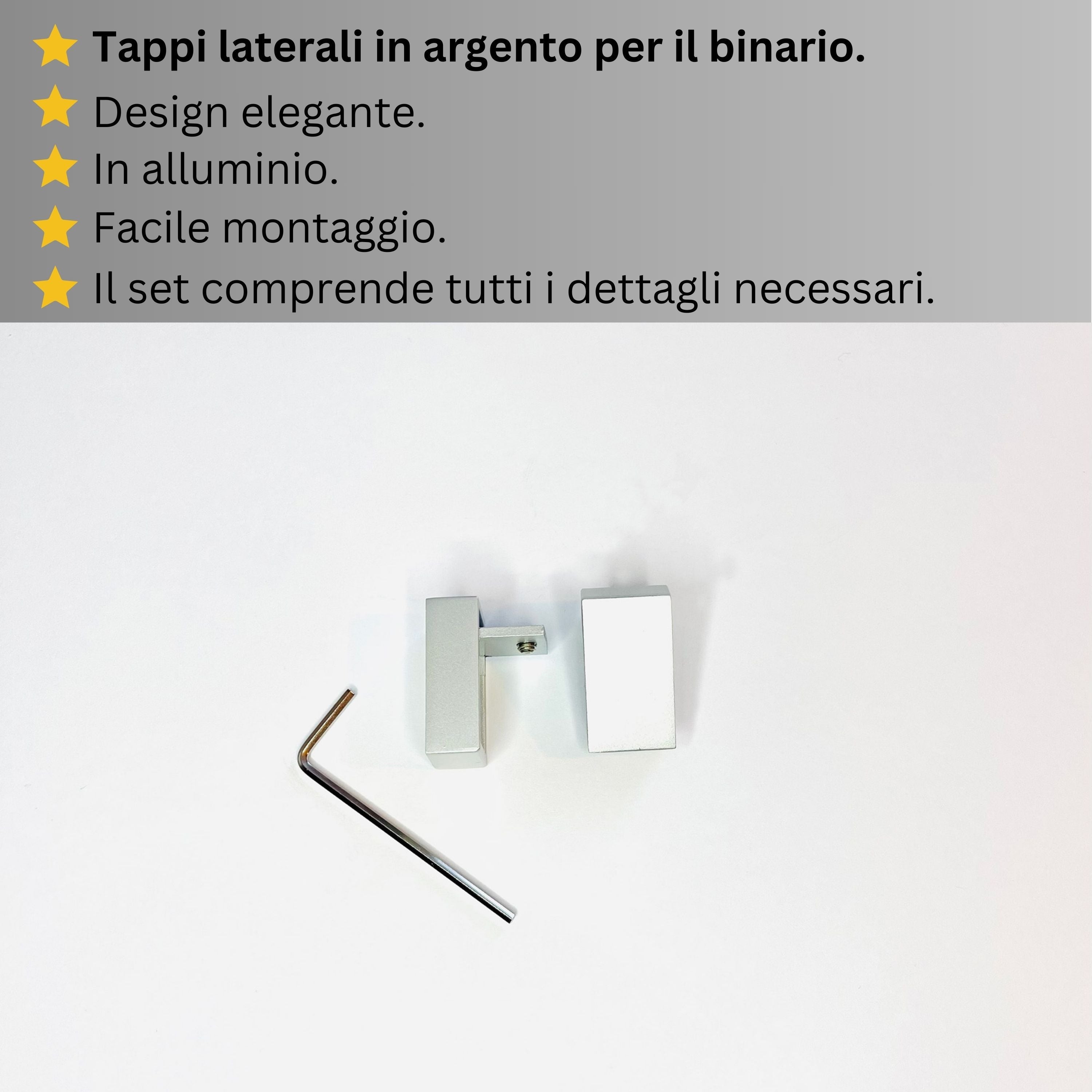 Binario per Tende, Singolo, color Argento, a Soffitto – Misure Personalizzate, Design Moderno e Funzionale