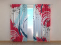 Foto Tende Stile Astratto Rosso Blu