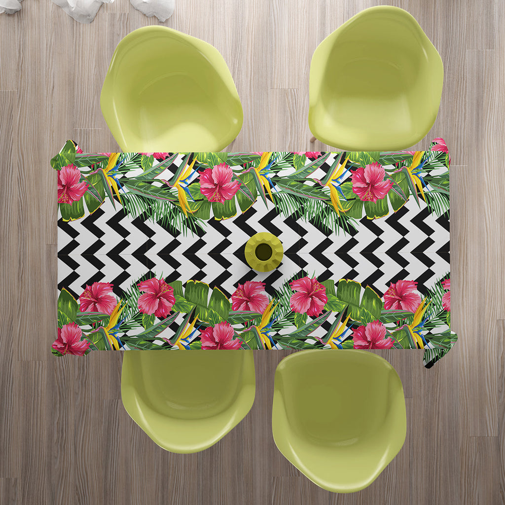 Tovaglia Foglie Tropicali e Fiori di Ibisco