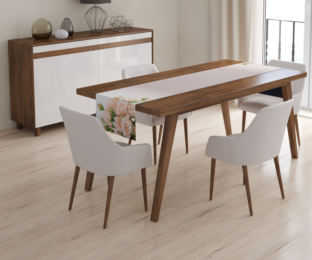 Tappeto Runner da Tavola Rose Color Crema