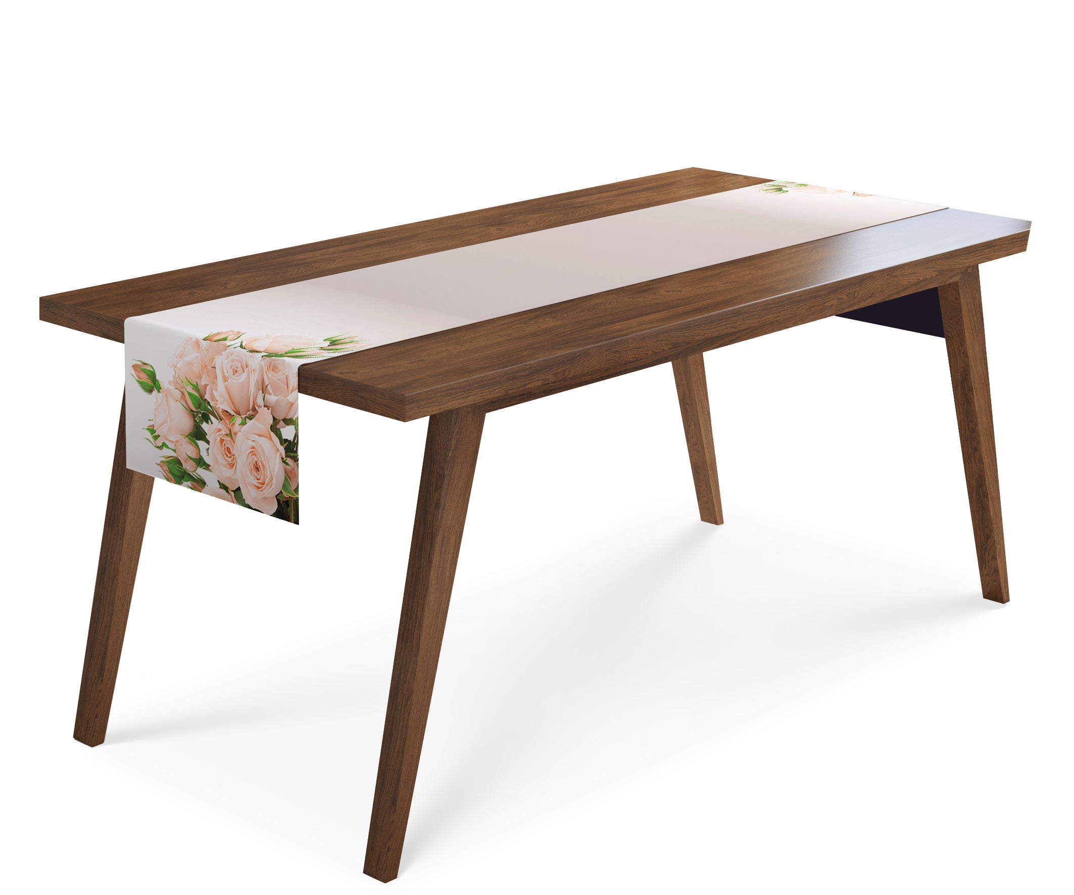 Tappeto Runner da Tavola Rose Color Crema