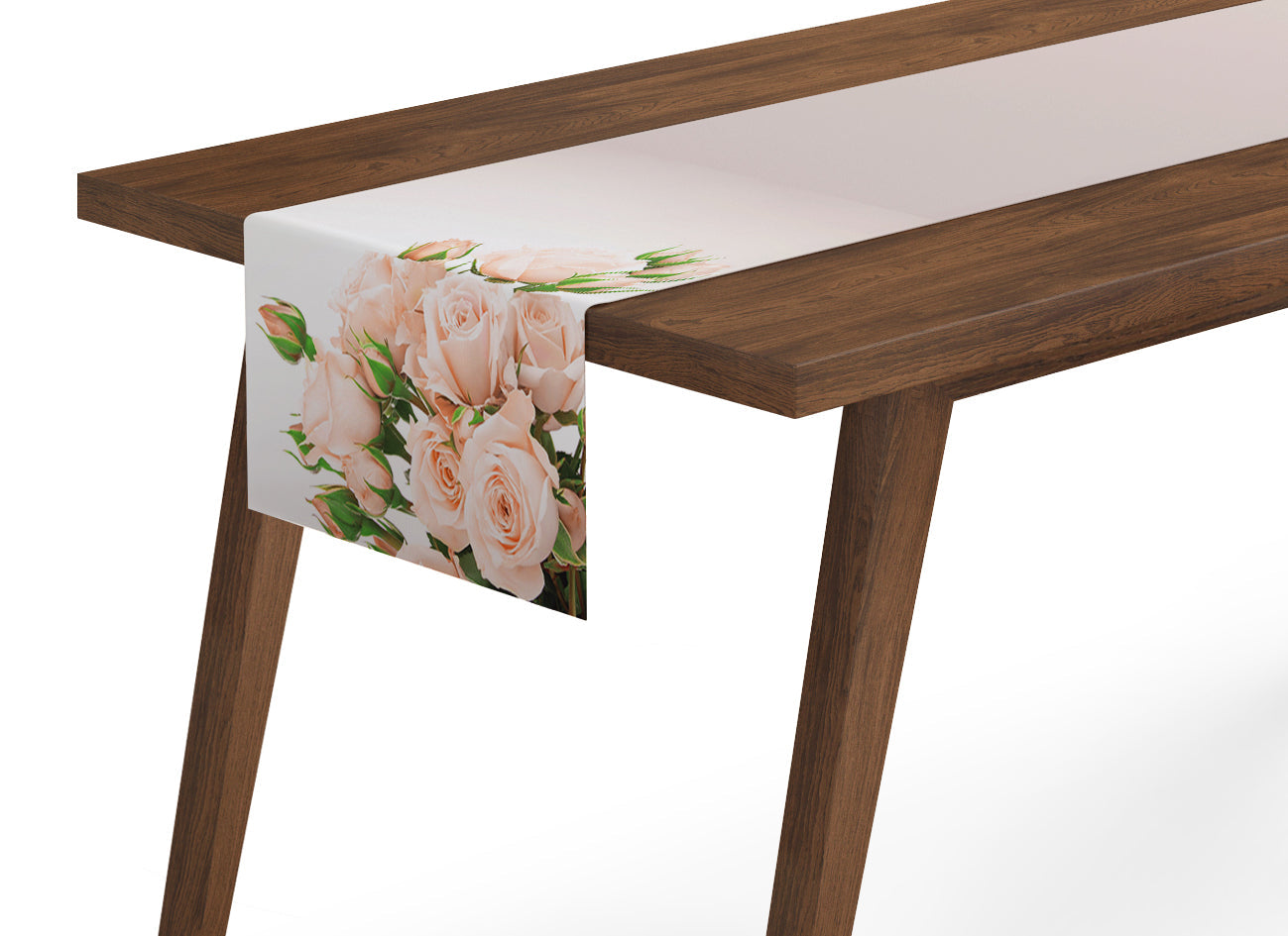 Tappeto Runner da Tavola Rose Color Crema