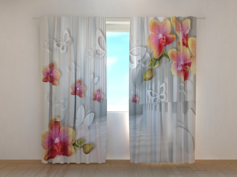 Foto Tende Tunnel con Orchidee e Farfalle
