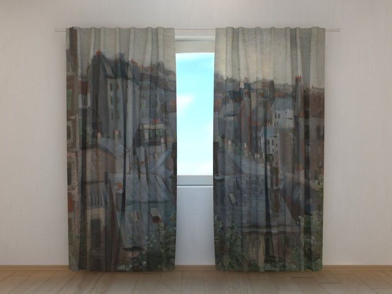 Tenda Stampata Vista sui Tetti di Parigi Vincent Van Gogh