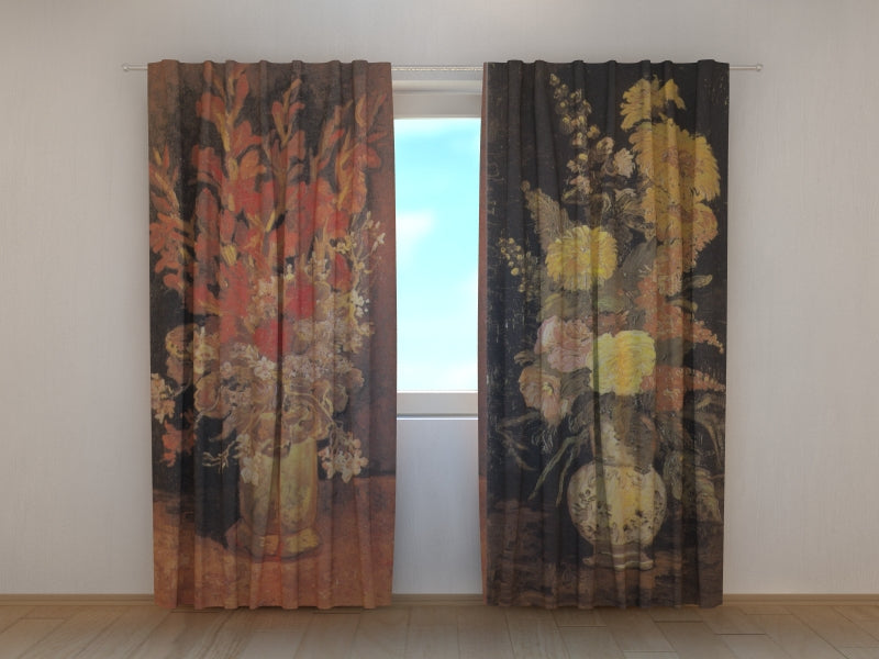 Tenda Stampata Vaso con Astri, Salvia e Altri Fiori Vincent Van Gogh