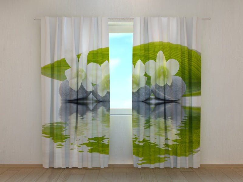 Foto Tende Orchidee Bianche e Pietre