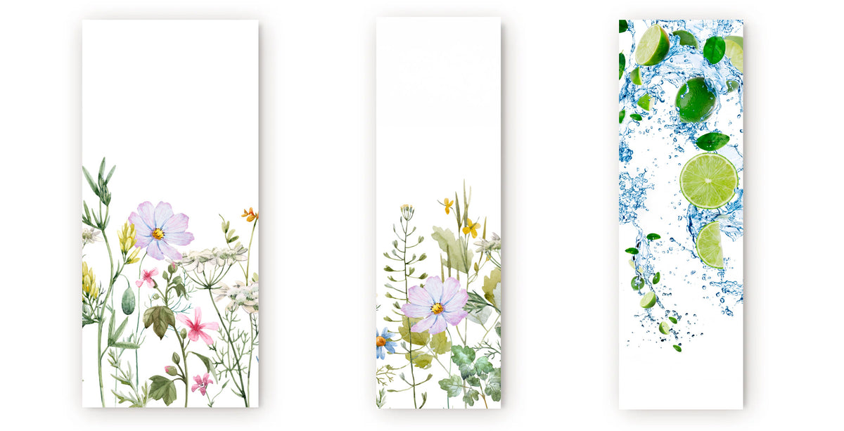 Set Tende a Vetro Personalizzate ( meravigliosi fiori selvatici + lime fresco )